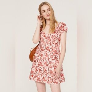 Madewell Margie Linen abstract Flora Mini Dress